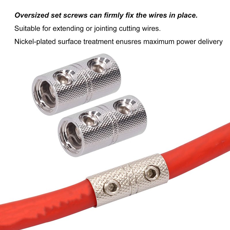 Aramox 2pcs Power Cord Extension Terminal Audio Cable Joiner Coupler,