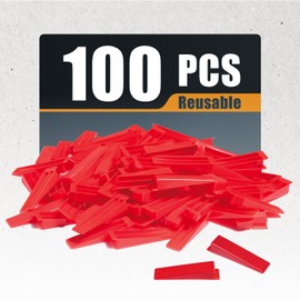 POWERTEC Tile Leveling System Reusable Tile Wedges 100 Pack for Floor and Wall Tile Installation, Tile Installation Kit for 1/8" and 1/16" Tile Spacers (71897)