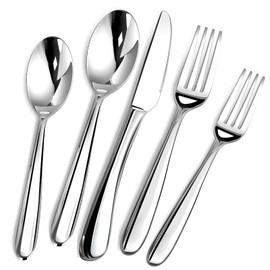 STILLOYE Heavy Duty Silverware Set for 6, 30 Piece Premium Stainless Steel Flatware Utensils Cutlery Set Including Steak Knife Fork and Spoon, Dishwasher Safe, Gift Package for Wedding Housewarming