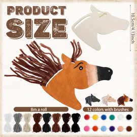 Geelin 24 Pcs Wooden Horse Craft Western Ornament Unfinished Wooden Cutouts Horse Painting Kit Unicorn Ornament DIY Cowboy Craft Paint Your Own Art for Christmas Party Favors(Classic)