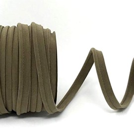 Plush Addict Plain Colour Velvet Piping Bias Binding Tape Insertion for Sewing, Stitching, Hemming, Quilting, Outfits and Crafts - Beige - 10mm x 5 Metres