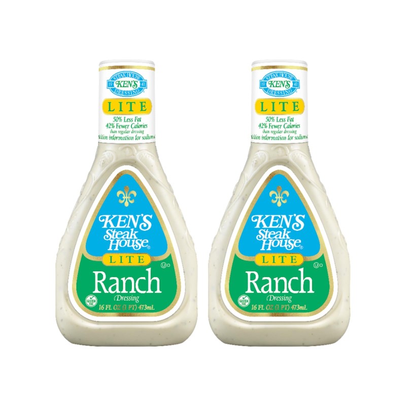 Ken's Steak House Lite Ranch Dressing,16 Fl Oz, (Pack of