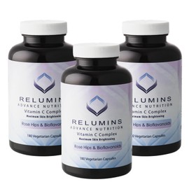 Relumins Advanced Vitamin C Supplement with Rose HIPS – 1000mg of Vitamin C, Immune Support & Collagen Production, Made in USA - 180 Capsules x 3 Bottles (9-Month Supply)