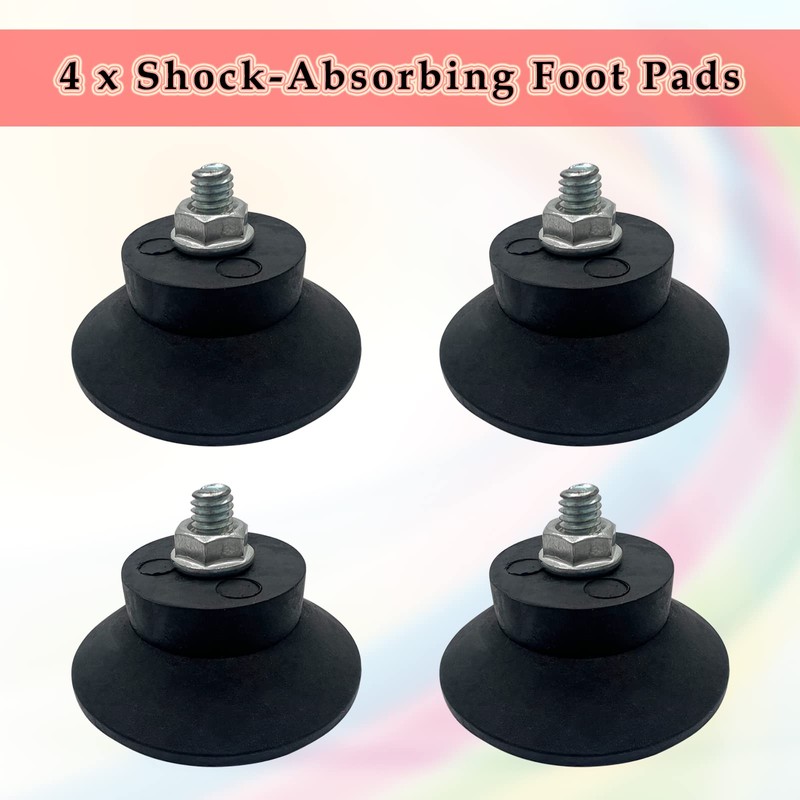 4Pcs Air Compressor Rubber Feet,No Oil Machine Shock-Absorbing Foot Pads,Black(M6