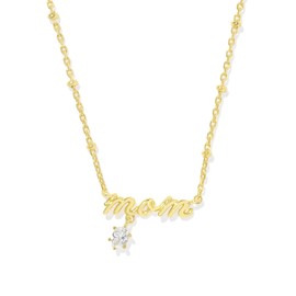 Kendra Scott Womens Mom Crystal Short Pendant Necklace Gold One Size One Size