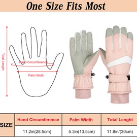 ehsbuy Thermal Winter Gloves for Women Waterproof Anti-slip Windproof Touchscreen Ski Warm Gloves For Skiing Running Cycling Hiking