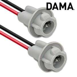 DAMA T10 T15 168 194 2825 W5W 920 921 Rubber Base Socket Wire Harness Extension Pigtail Connectors for Replacement or Retrofit | Durable Hard Rubber Female Pigtail 12 ga. 18 AWG | Pack of 10