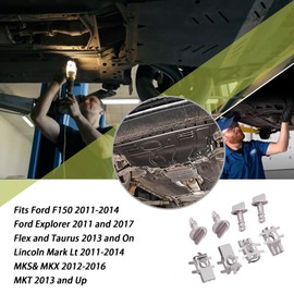 Ciuouient 4 Pair Engine Cover Retainers and Shield Thumb Pins with Screws Nuts Retainers Fit for Ford F150 Edge Explorer(W716006-S439, BB5Z-00817-A)