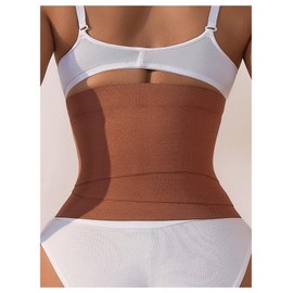 Floerns Damen-Taillentrainer, Gürtel, Bauchkontrolle, Taillenmieder, Workout, Body Shaper, Braun, Large