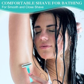 Leriton 36 Count Women's Disposable Razors Bulk 3 Blade Razors For Women Shaver For Women Sensitive Skin Comfortable Shave For Bathing Hotel Travel