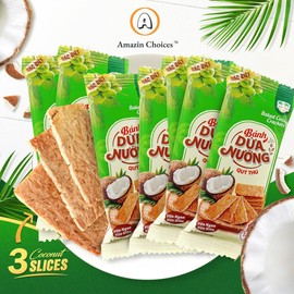 Baked Coconut Crackers by Amazin Choices. Premium Snack - Gluten-Free Asian Snacks. Crispy Coconut Chips. Non-GMO, No Preservatives & Delicious Baked Crackers for Kids and Adults- Snack Viet - 7.4 oz ( 12 counts )