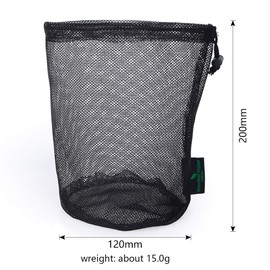 iBasingo Black Drawstring Bags Nylon Mesh Bag Durable Mesh Bag Small Travel Stuff Sack Storage Ditty Bag 5pcs/lot, Bvp03-L:(d)12x(h)20cm-5pcs/lot, Nylon mesh bag
