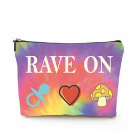 DYIRBIIY Tie Dye Cosmetic Bag, Cute Elements Make Up Linen Bag, Rave On! Toiletry Bag, Zipper Pouch For Travel & Daily Uses, Gift For Girls, Bags & Accessories - 11