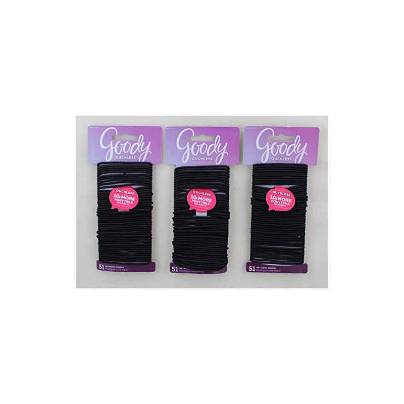 Goody 51Ct Thin Black Elastics