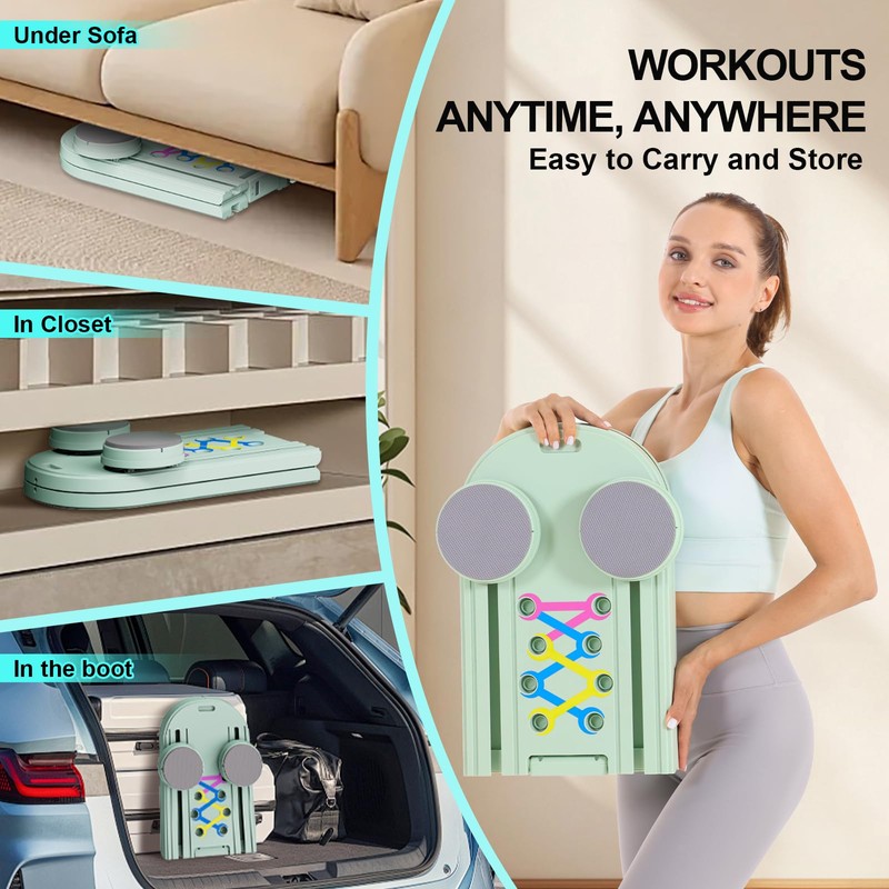 PRUINKLE Pilates Reformer Set - Foldable Sliding Reformer, Pilates Board