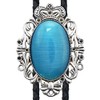Bowties.jp prt0187 Blue Crown Oval Stone Loop Tie Necklace Polar