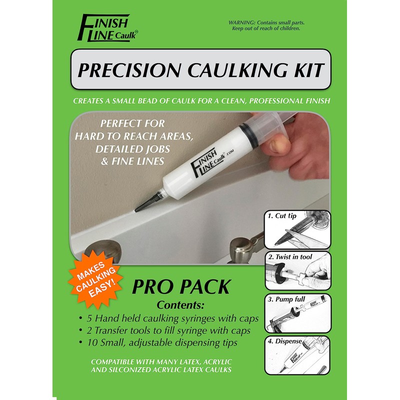 Finish Line Caulk Syringe Style Precision Caulking Tool (Finish Line