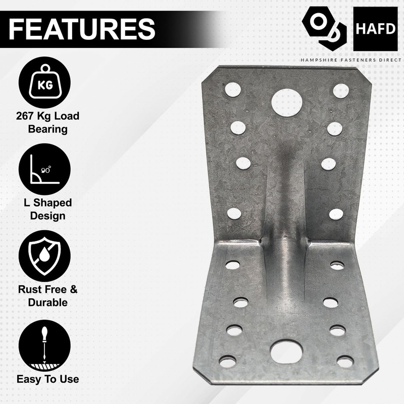 HAFD Corner Braces Brackets Heavy Duty Wooden Angle Metal Steel
