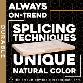 Butcher Block Work Bench Top - 24 x 36 x 1.5 in. Multi-Purpose Maple Slab for Coffee Table, Office Desk, Cutting Board, Bar Table - Natural Finish Table Top and Compatible Base Leg Units by DuraSteel