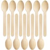 Pack of 100 Disposable Wooden Cutlery Spoons Set Biodegradable Eco Friendly 100% Birch Wood-Sturdy, Christmas, Parties, BBQ, Picnic,s Birthdays, Wedding (100)