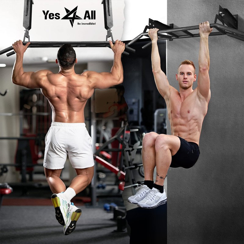 Yes4All Heavy Duty Wall Mounted Pull Up Bar – Multi-Grip