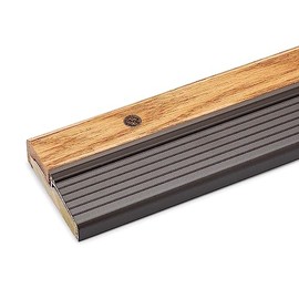 Oak & Aluminum Adjustable Threshold 3 5/8" Wide Adjustable from 1 1/8" to 1 1/2" High (48 3/4" Brown)