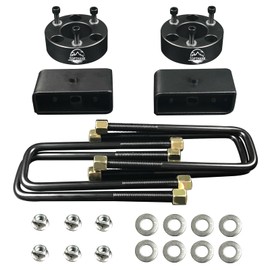 3" Front and 2" Rear Leveling Lift Kits for 2005-2022 Nissan Frontier 2WD/4WD - Includes Lift Blocks Kit and Extended Square U-Bolts for 2005-2022 Nissan Frontier 2WD/4WD