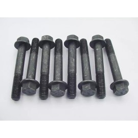 Jurassic Classic Auto Parts 7/16"-14 x 3" 8pk Black Body Mount Bushing 5/8" Flanged Hex Head Frame Bolts