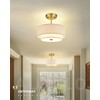 AUTELO 3-Light Drum Semi Flush Mount Ceiling Light Fixture, 12