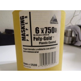 TRIMACO 17506 Medium Weight Paper Masking Paper 750' x 0.5', 0.002″ (G)