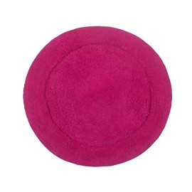 Round Shape Pink Color Super Absorbent Cute Bathroom Rugs Cotton Material 22 in. L X 22 in. W X 0.35 in. H Size, Machine Washable | All Season Pretty Magenta Shade Non-Slip Base Tufted Weave Durable