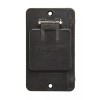 pass & SEYMOUR 1-Gang Flip Lid 1.39"" Diameter Single Receptacle Cover Plate, Black