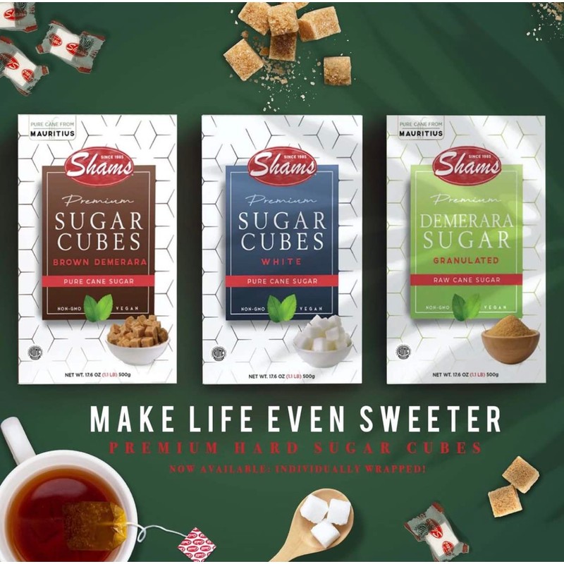 Shams Kosher Sugar Cubes – White Pure Cane Sugar Cubes,