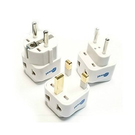 Euro Travel Plug Adapter Set - European, Finland, UK, Turkey, Spain, Saudi Arabia, Russia, Hong Kong, Italy and More