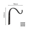 Lasenersm 4-Piece Metal Wall Hook Plant Hanger Bracket, Black Iron,