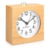 Navaris Analogue Wood Alarm Clock - Retro Table Clock with