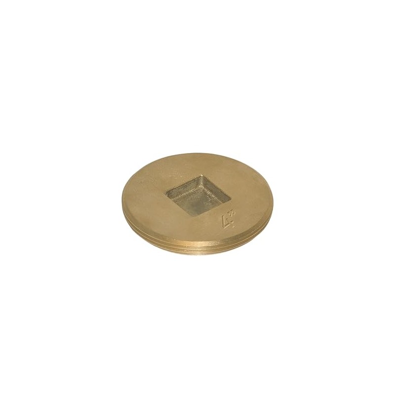 Eastman 4 Inch Cast Brass Cleanout Plug, Countersunk Design for