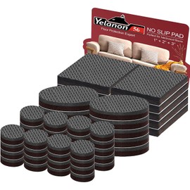 Yelanon Non Slip Furniture Pads -56 pcs（1+2）” Furniture Grippers, Non Skid Furniture Legs,Self Adhesive Rubber Furniture Feet, Anti Slide Furniture Hardwood Floor Protector for Keep Couch Stoppers