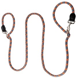 Hands Free Dog Leash Slip Lead Dog Leash 8.5FT, 8 in 1Durable Multifunctional Dog Training Nylon Leash with Reflective Stitching, Adjustable Waist Dog Leash for Medium and Large Dogs(Orange)