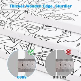 Cinpode 8 Pcs Pre Drawn Canvas to Paint for Adults Kids - 8x10 Inches Pre Printed Framed Canvases Set for Sip and Paint Party, Pre Sketched Canvas for DIY Craft, Home Decors (Happy Summer)