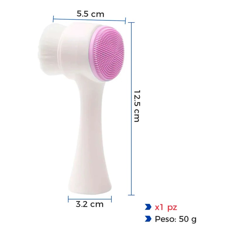 Cepillo Facial 2 en 1 Diler Doble Cara Cerdas Suaves