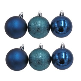 Tallon International 6 Pack Shatterproof Baubles 60mm - Christmas Tree Decoration - Blue