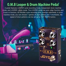 JOYO Looper Drum Machine Pedal (Looper Cycle Recording/Drum Machine) for Electric Guitar Effect (O.M.B R-06)