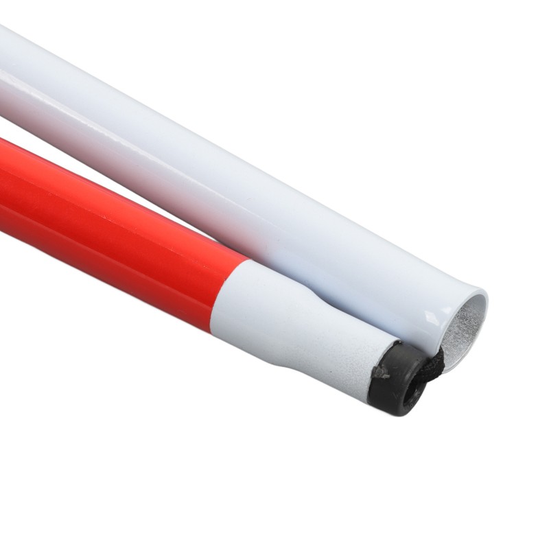 Folding Blind Cane Anti Slip Handle Red White Aluminium Light