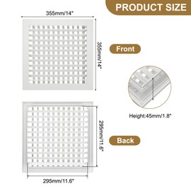 PATIKIL 12" x 12" Adjustable Air Supply Diffuser, Aluminum Double Deflection HVAC Vent Cover Air Vent Register for Sidewall Wall Ceiling Floor HVAC System, White