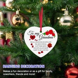 Christmas Ornaments Gifts for Grandma Grandmother Grandma Gifts from Grandchildren Grandma Gifts for Christmas Birthday Mothers Day Ceramic Ornament New Grandma Gifts Granny Retirement Gifts