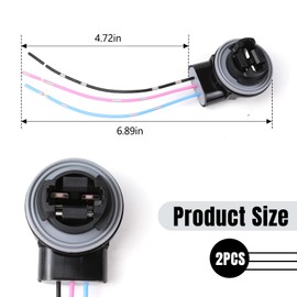 Ongfuwu 2PCS Car Brake Light Socket Replacements, 3157B Pre-Wired Harness Pigtail Socket, Bulb Pigtail Socket Connector Compatible with Turn Signal Light, Tail Light, Brake Light (3157B)