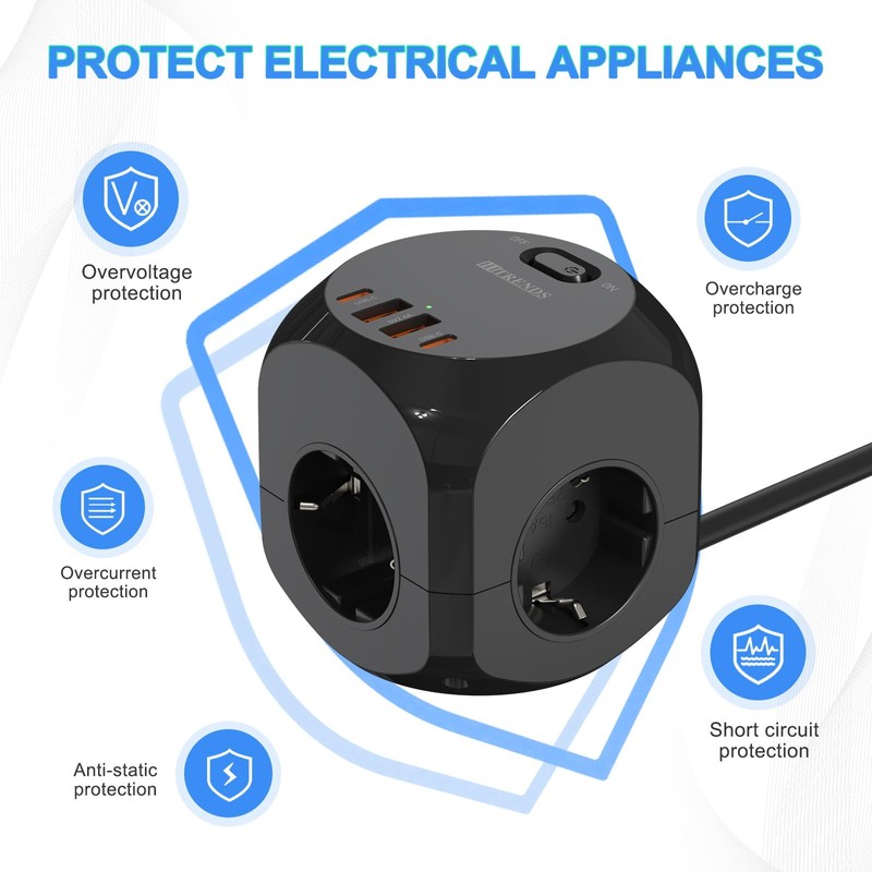 Multiple Socket with Switch (4A Black)