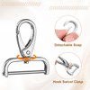 sourcing map 2Pcs Detachable Snap Hook Swivel Clasp 1 1/2"