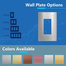 LIDER Decorator Metal Wall Plate, Temperature and Impact Resistant, 304 Stainless Steel, Screwless Cover, Modern Decoration Upgrade, Mid-Size 1-Gang 4.88" x 3.11", Stainless Steel